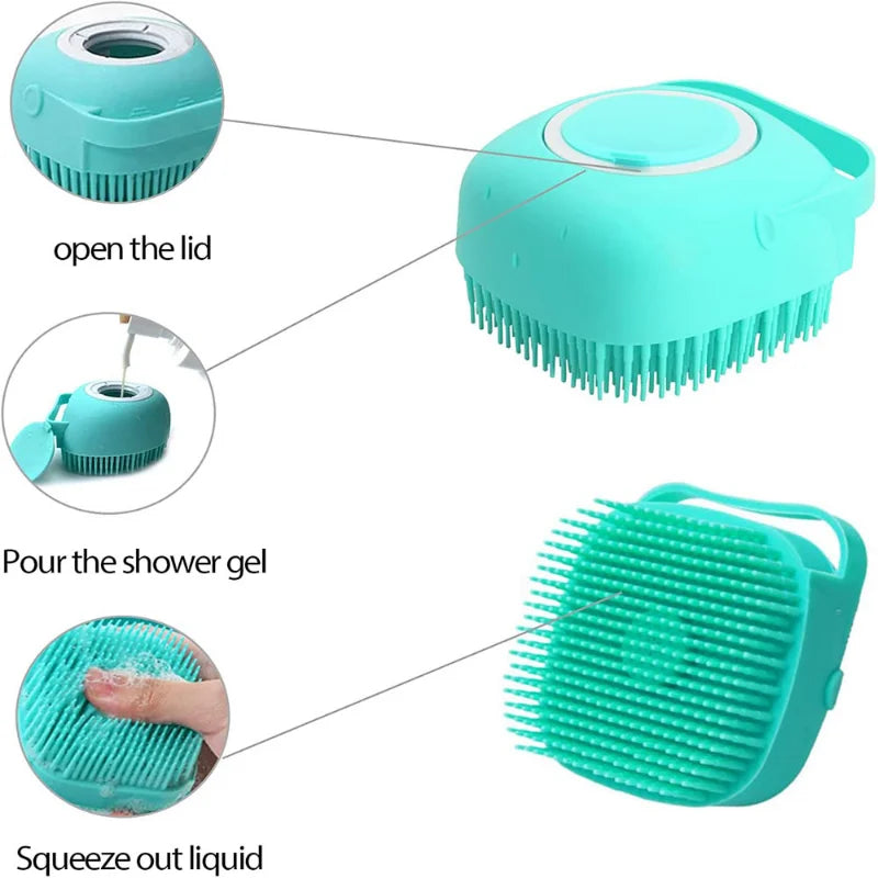 2-in-1 Silicone Pet Bathing Brush