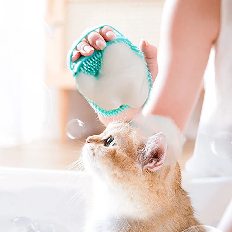 2-in-1 Silicone Pet Bathing Brush