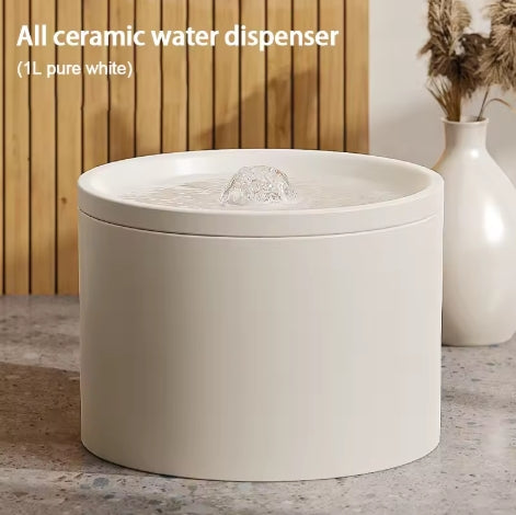 Ultra-Quiet Ceramic Pet Automatic Water Fountain with Filter